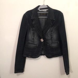 Younique blue denim distressed jacket JUNIOR L